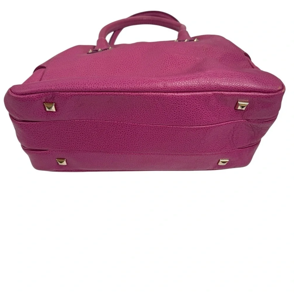 Henri Bendel New York pebbled leather satchel purse in a magenta/pink